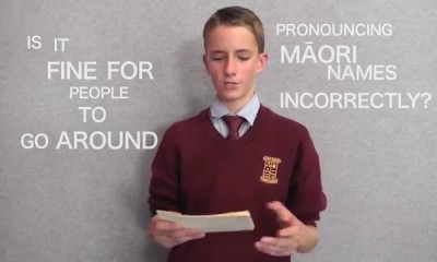 The importance of correctly pronouncing Māori words – Speech by Finnian Galbraith