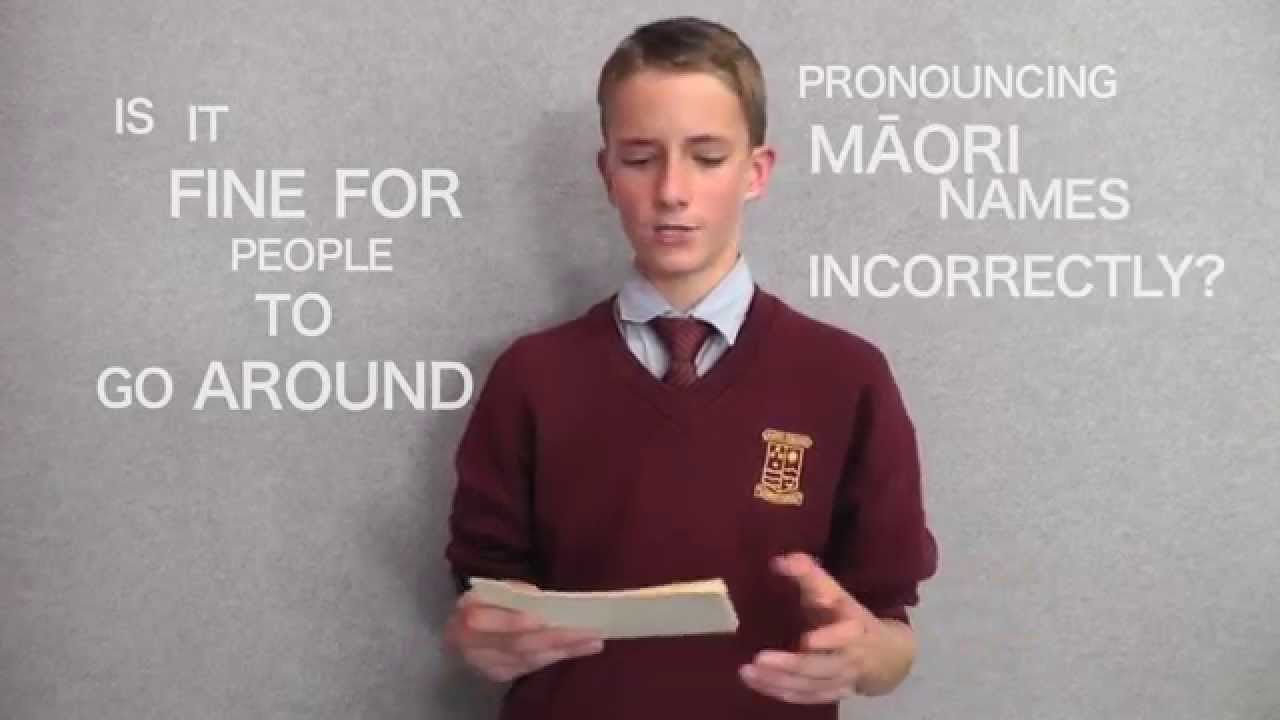 The importance of correctly pronouncing Māori words Speech by Finnian